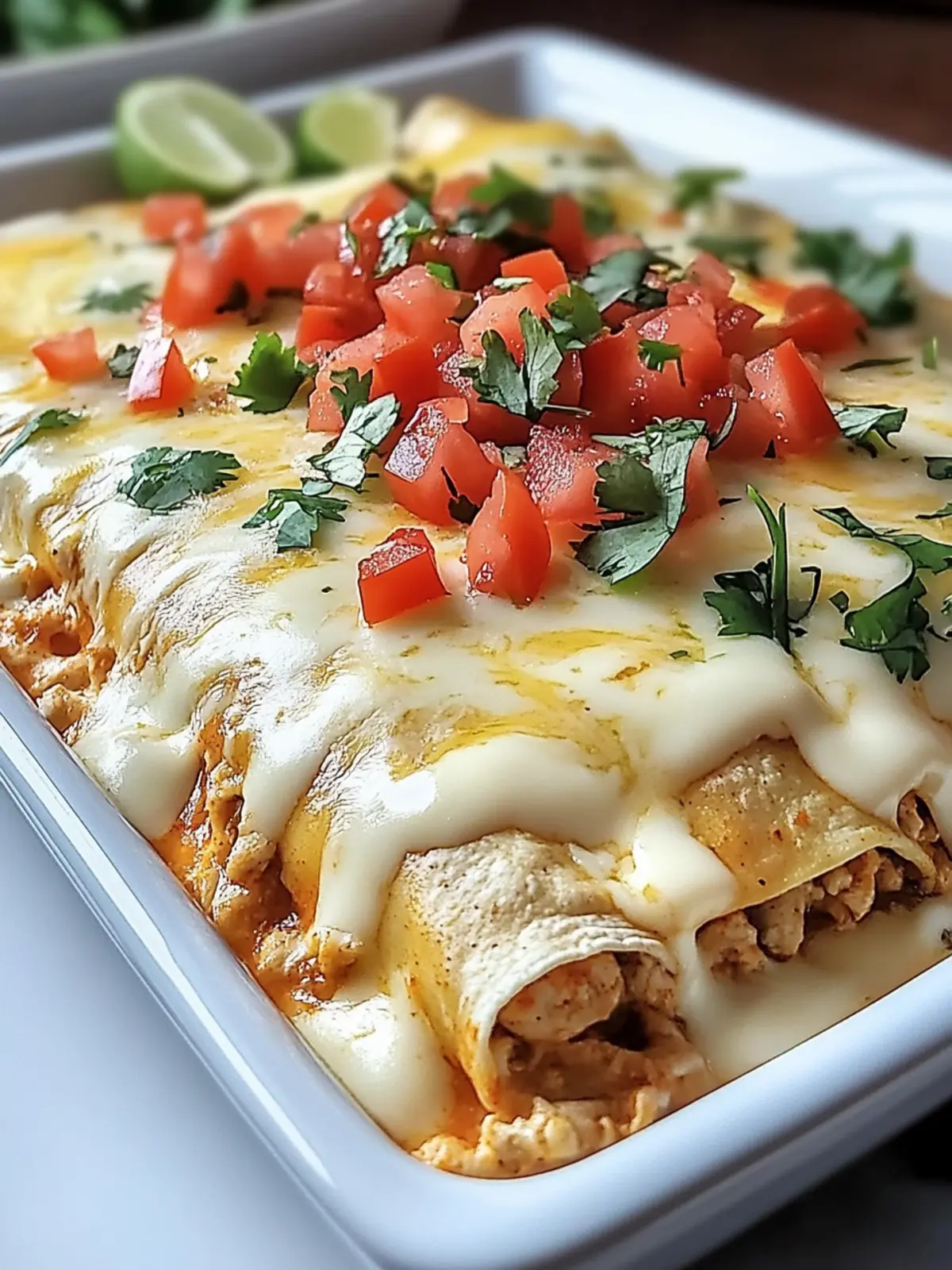 Queso Chicken Enchiladas