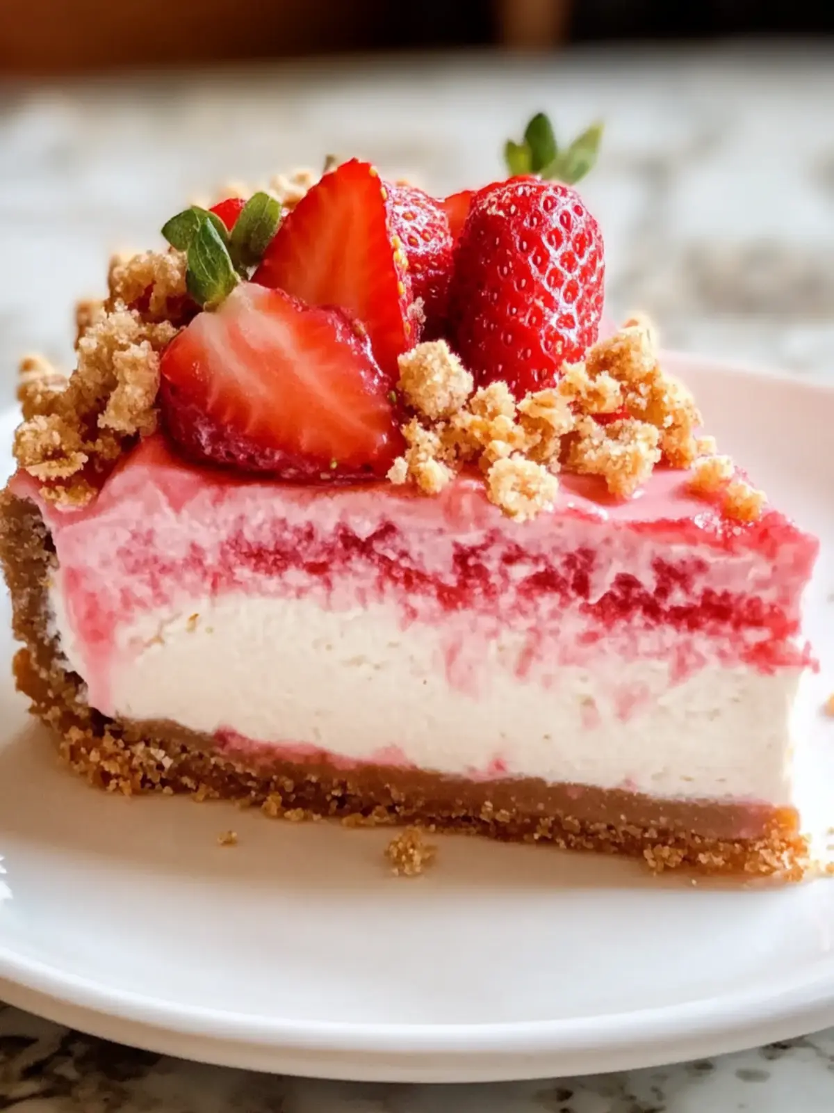 Strawberry Crunch Cheesecake- Recipe for mother's day
