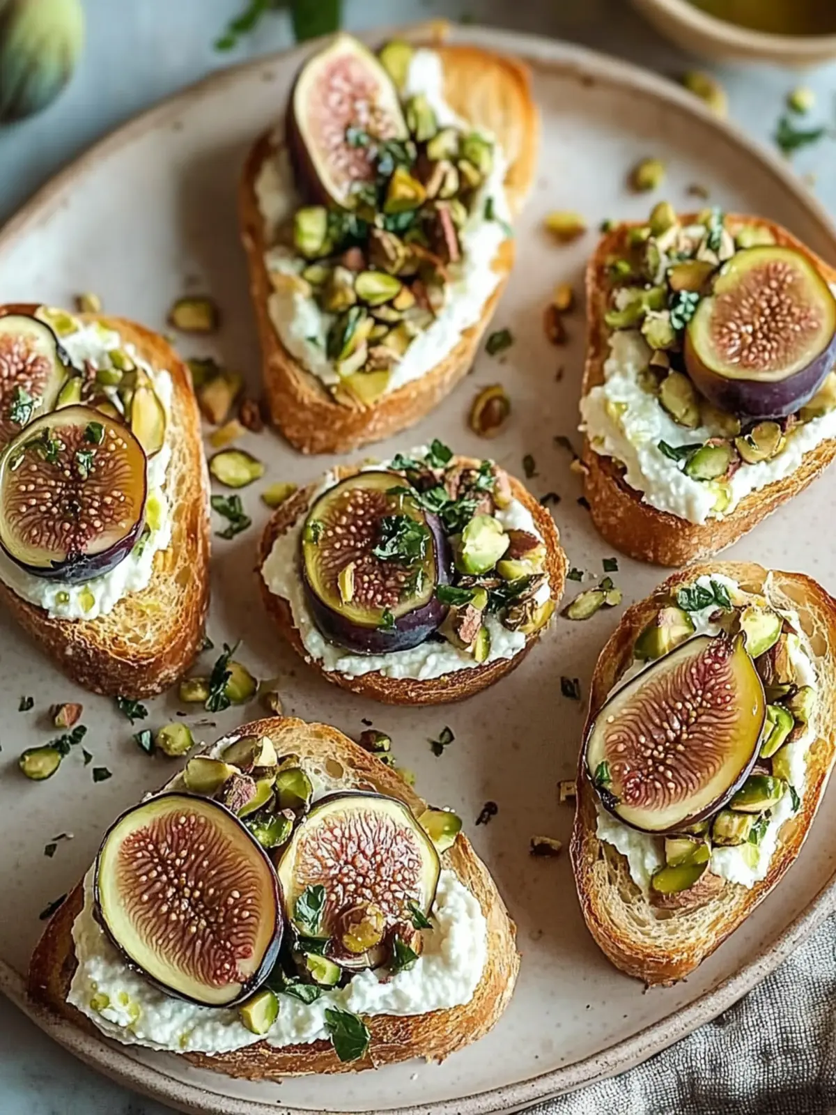 Pistachio & Fig Crostini