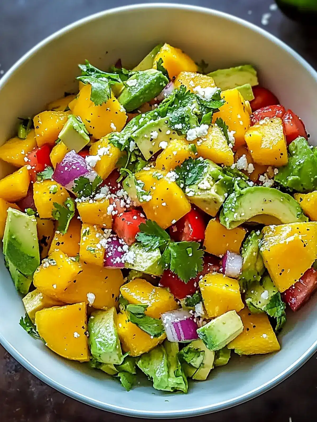 Avocado Mango Salad with Zesty Lime Dressing