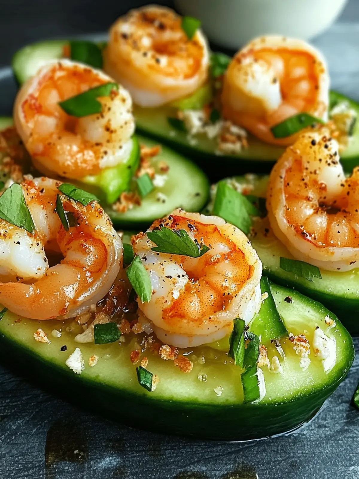 Shrimp Avocado Cucumber Boats