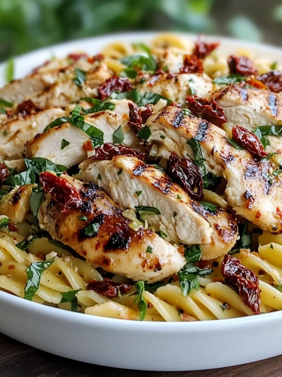 30-Minute Grilled Chicken Pasta Salad with Sun-Dried Tomatoes Bliss 4 30-Minute Grilled Chicken Pasta Salad with Sun-Dried Tomatoes