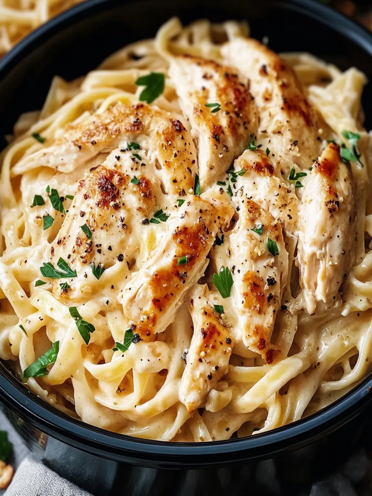Crockpot Garlic Parmesan Chicken Pasta