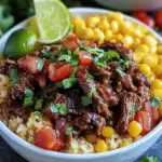 Summer Crockpot Honey Lime Beef Taco Bowls