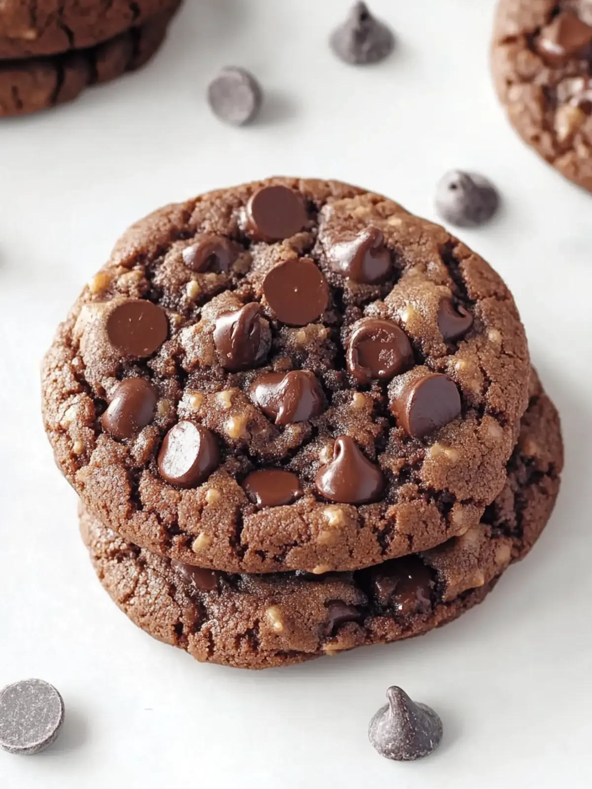 Bakery Style Double Chocolate Chip Cookies