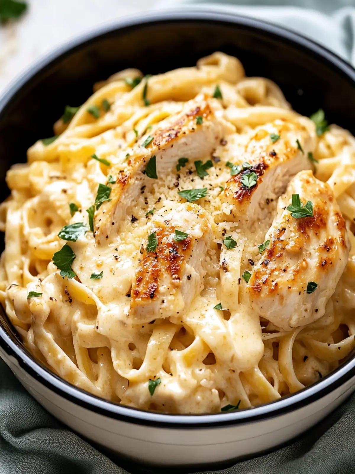 Crockpot Garlic Parmesan Chicken Pasta