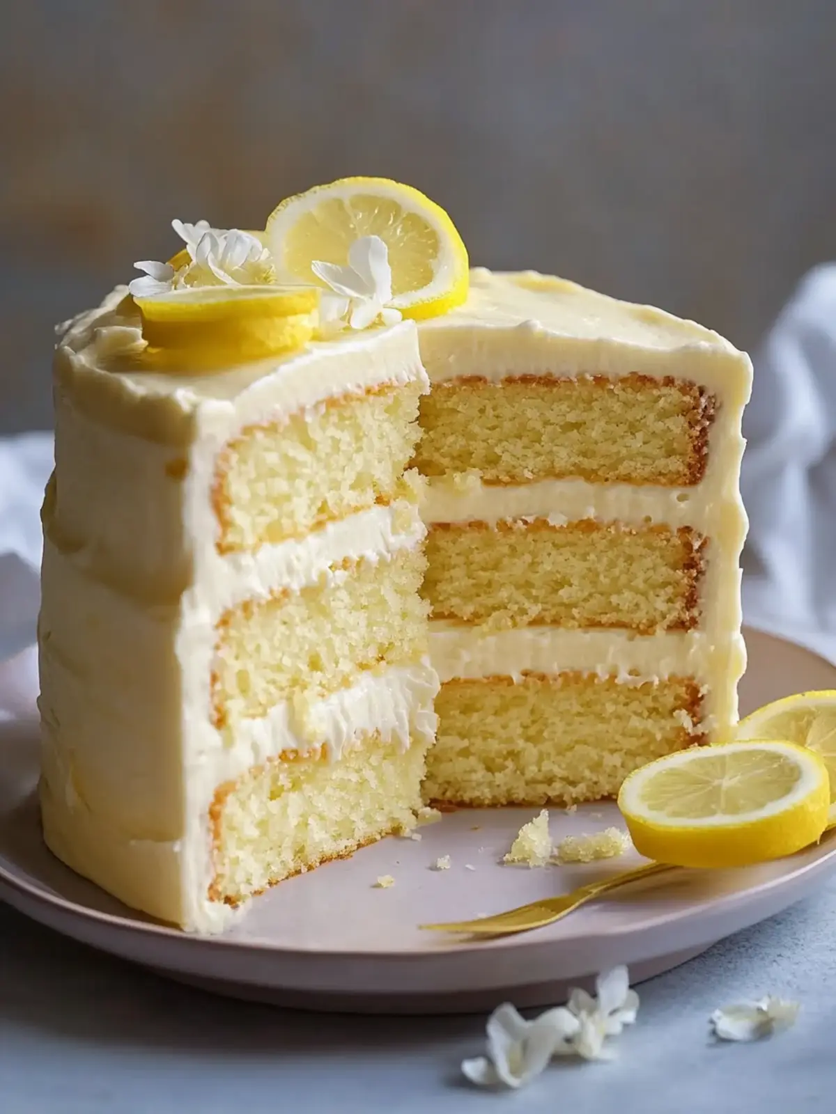 Lemon Layer Cake With Cream Cheese Frosting