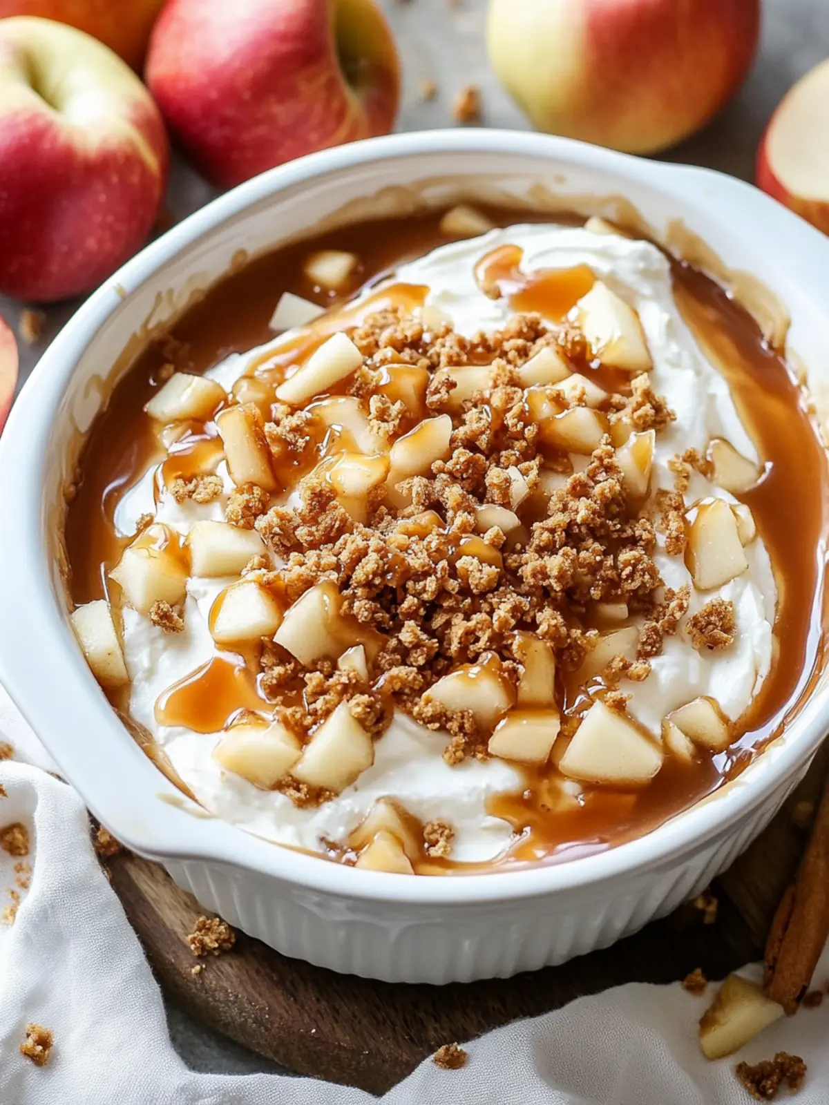 Cream Cheese Caramel Apple Dip with Toffee Bits
