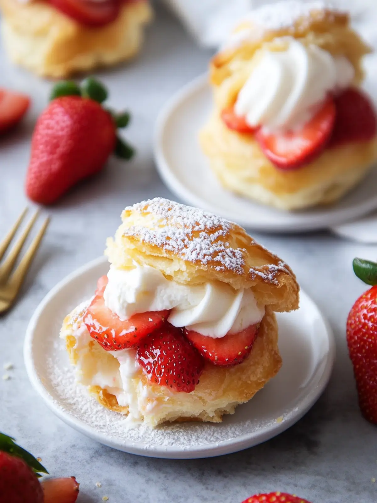 Easy Strawberry Shortcake Puffs