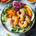Rainbow Spring Roll Bowls with Shrimp or Chicken & Zesty Peanut Sauce 43 Rainbow Spring Roll Bowls with Shrimp or Chicken and Peanut Sauce