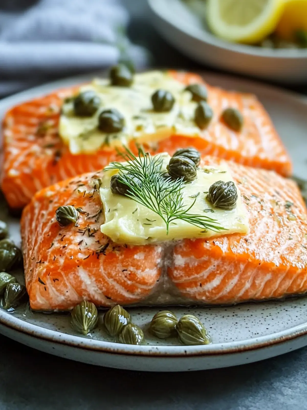 Tender Crockpot Salmon Recipe with Dill Butter and Capers