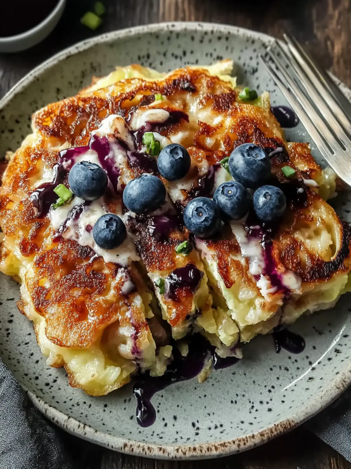 Noodle Okonomiyaki (Cabbage and Egg Pancakes)