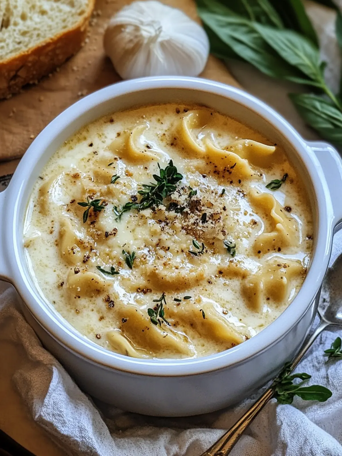 Creamy Alfredo Lasagna Soup