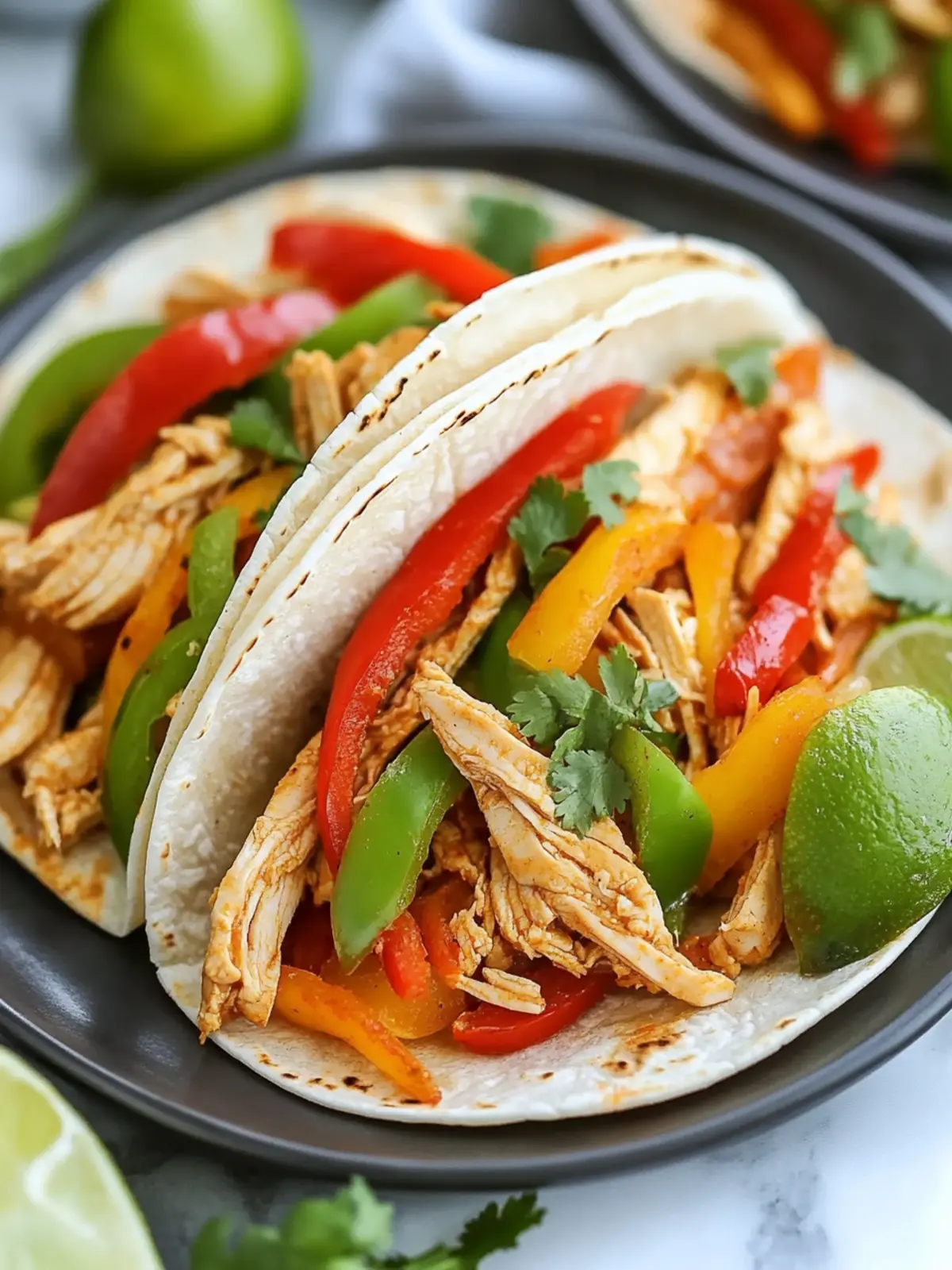 Crockpot Chicken Fajita Tacos
