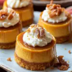 Mini Pumpkin Cheesecakes with Salted Caramel Sauce