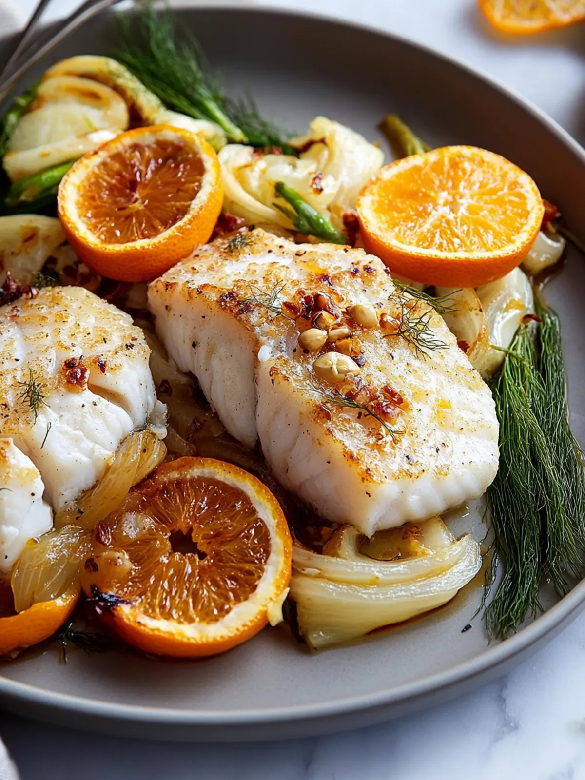 Broiled Cod With Fennel and Orange