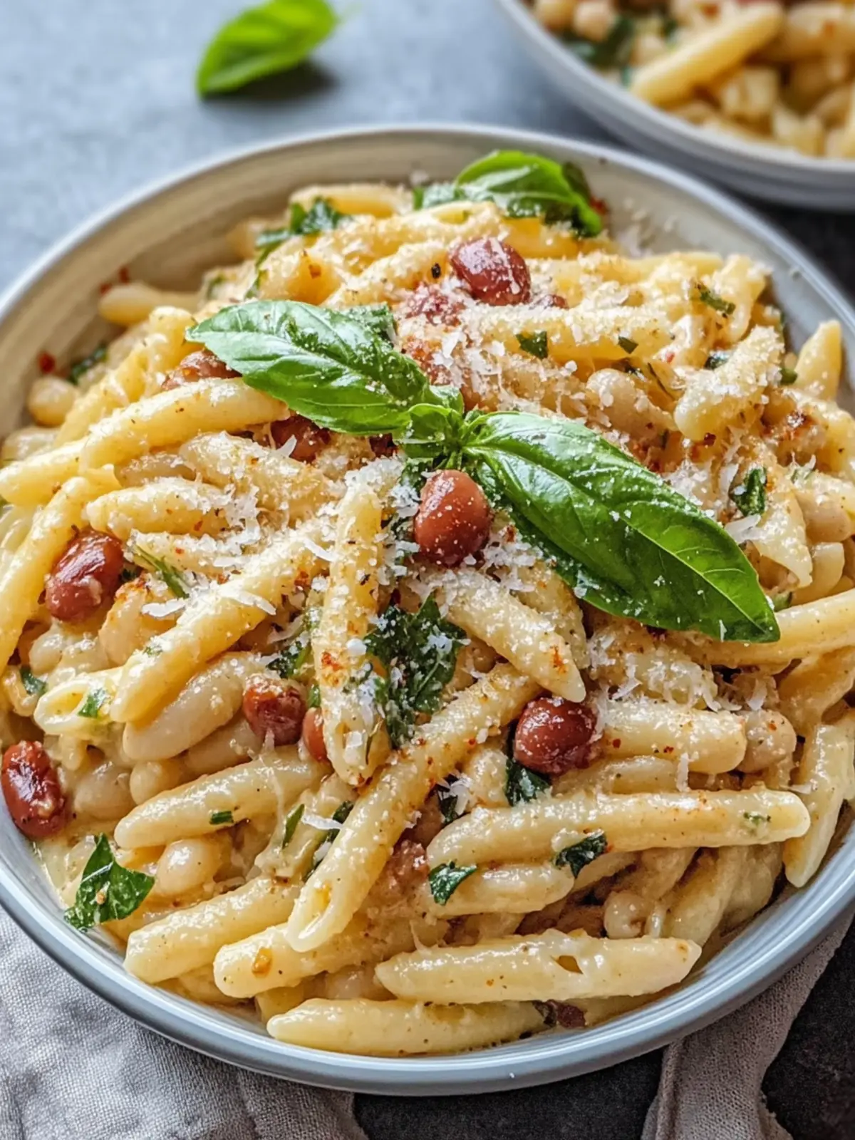 Creamy Crockpot Tuscan White Bean Pasta