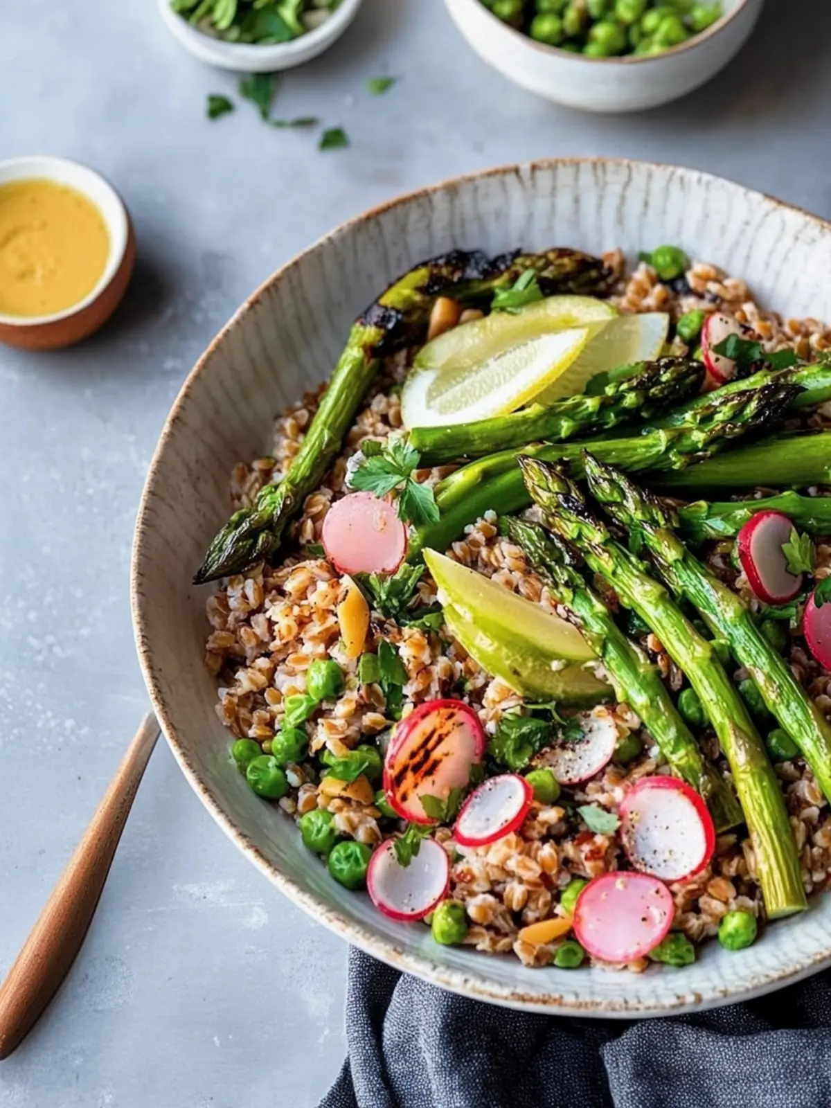 Farro Salad with Grilled Asparagus