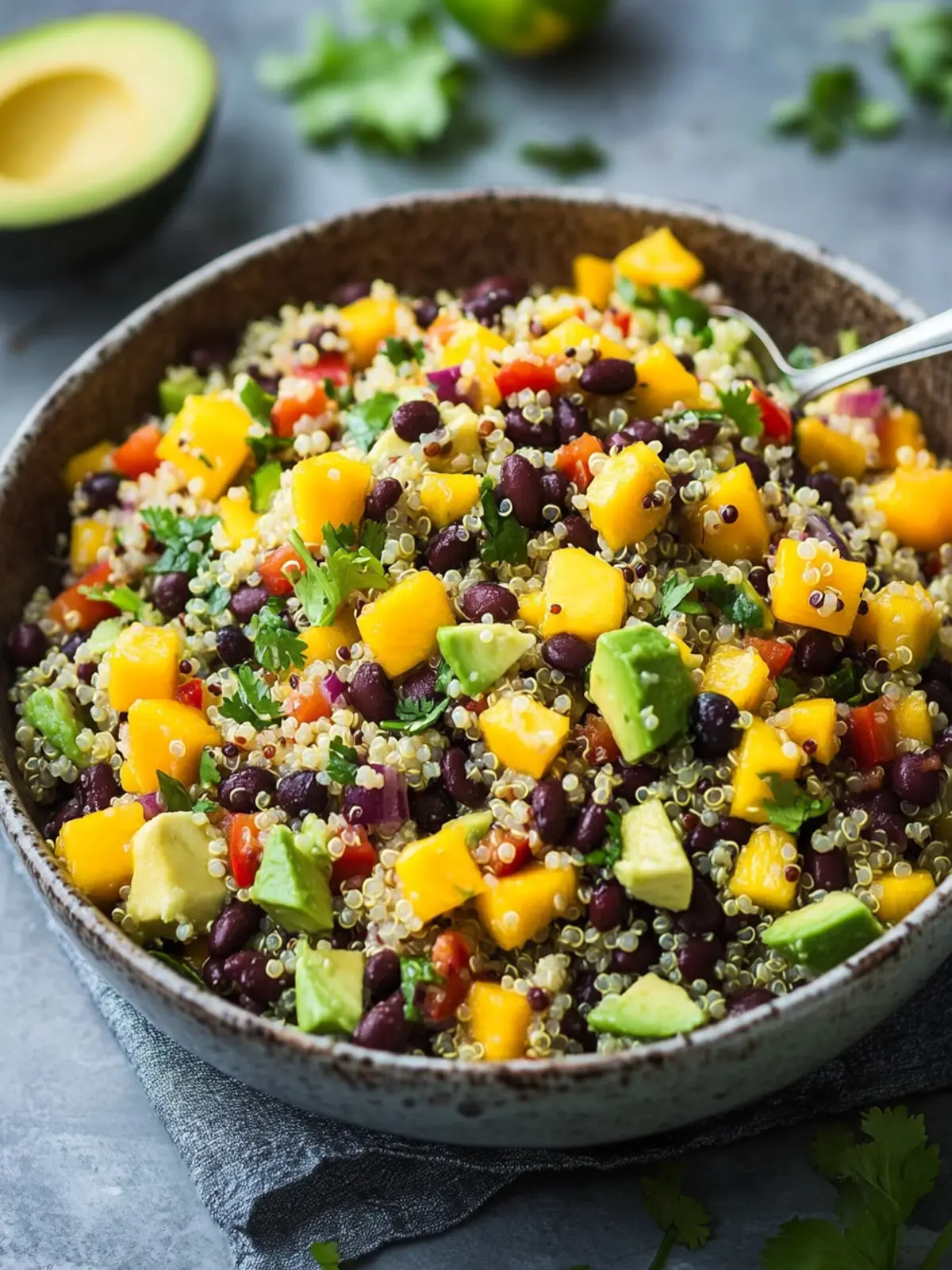 Quinoa Black Bean Salad {with Mango and Avocado}