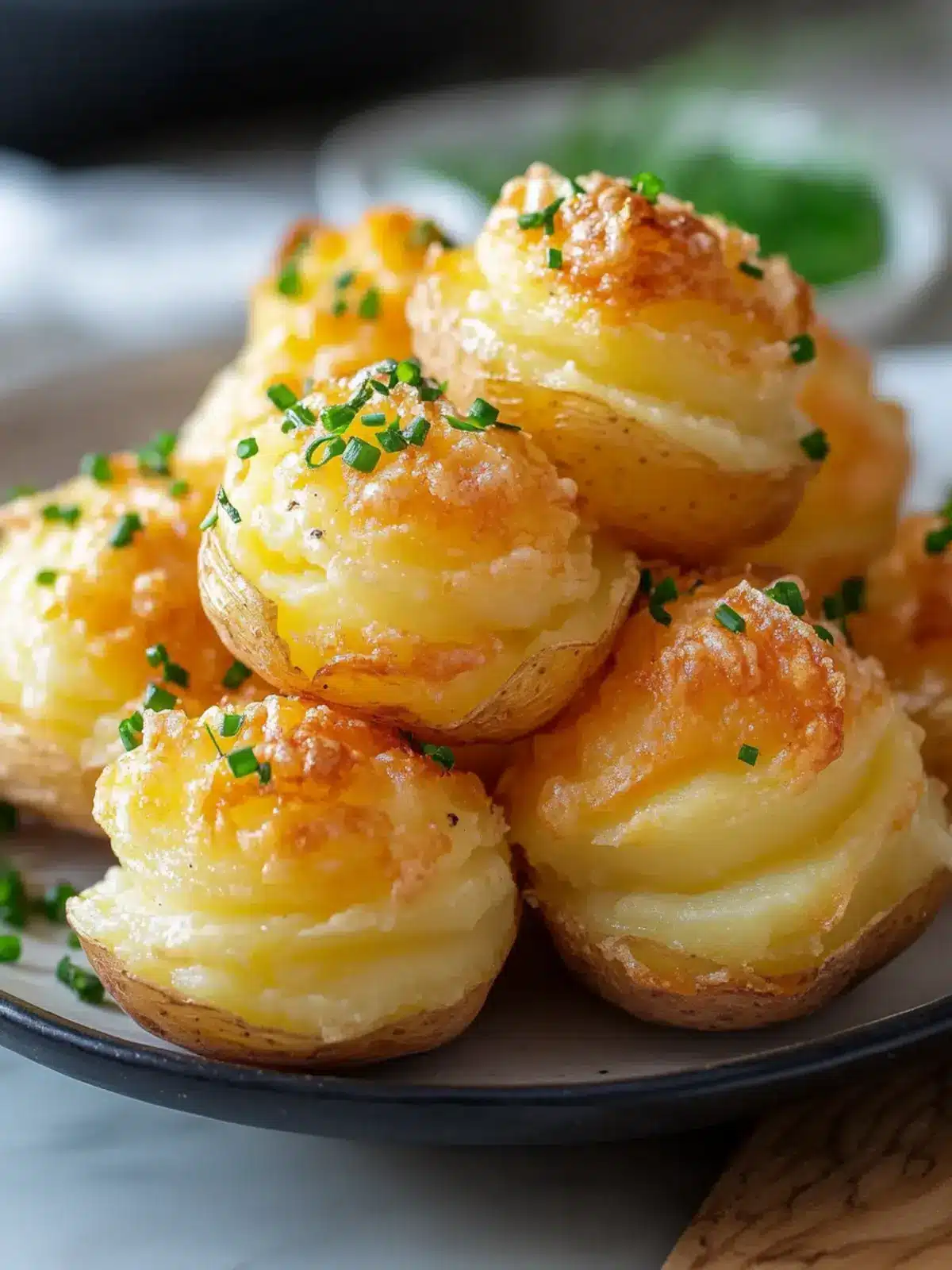Garlic Chive Duchess Potatoes