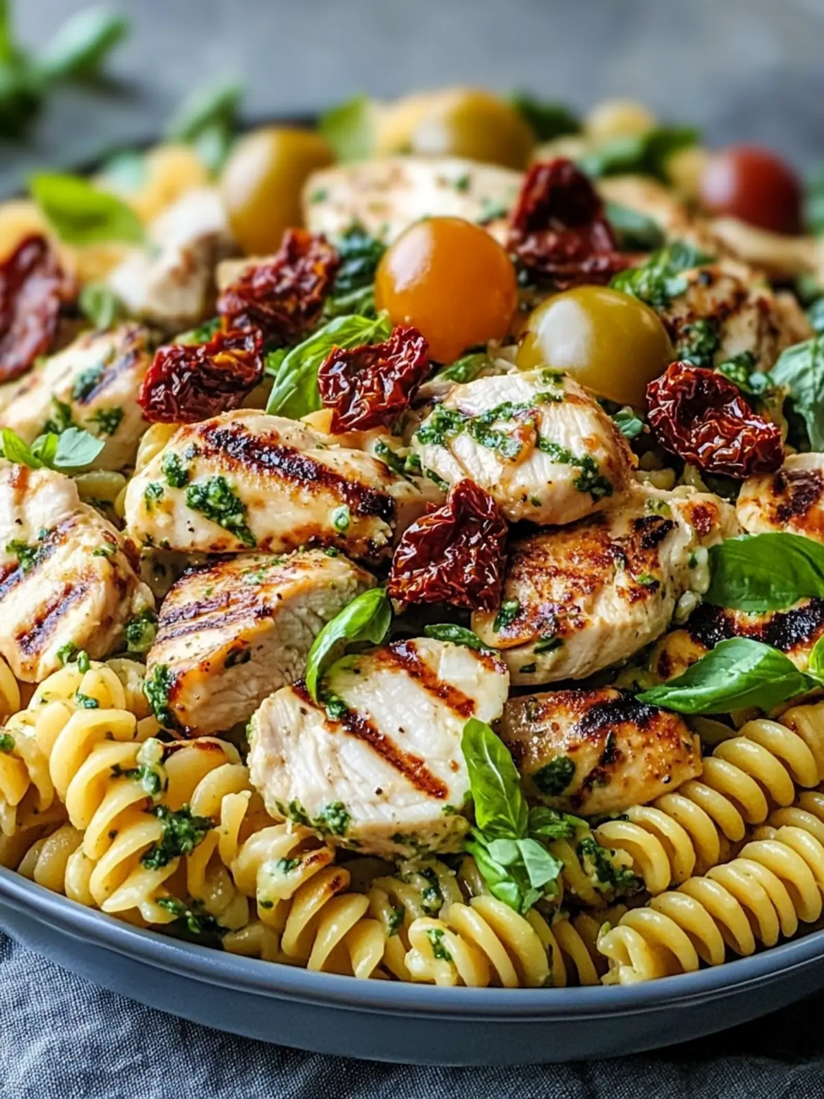 30-Minute Grilled Chicken Pasta Salad Recipe with Sun-Dried Tomatoes 3 30-Minute Grilled Chicken Pasta Salad Recipe with Sun-Dried Tomatoes