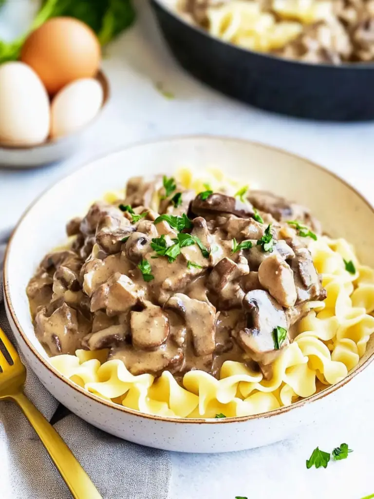 Beef Stroganoff with Egg Noodles