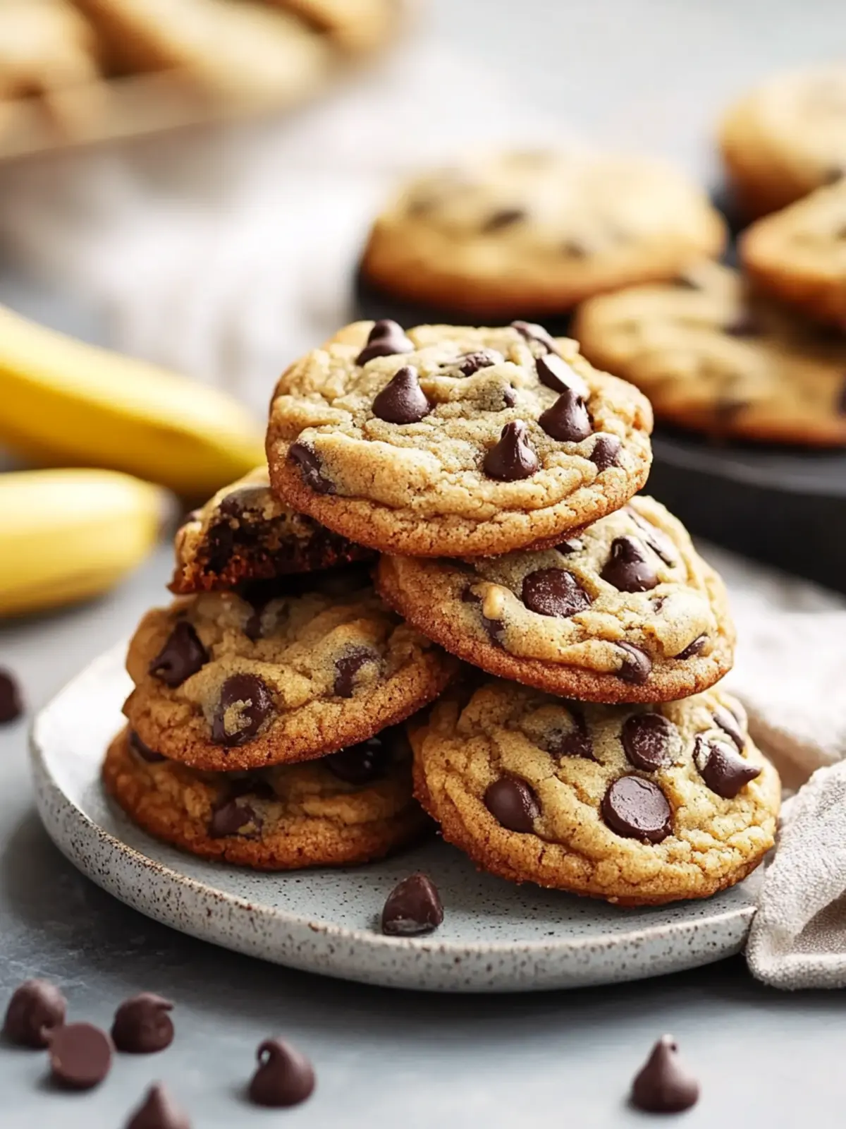 Chewy Banana Bread Chocolate Chip Cookies for Cozy Moments 4 Chewy Banana Bread Chocolate Chip Cookies!