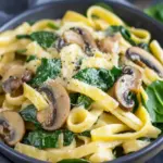 Creamy Garlic Parmesan Pasta with Spinach and Mushrooms in 20 Minutes 8 Garlic Parmesan Pasta with Spinach and Mushrooms