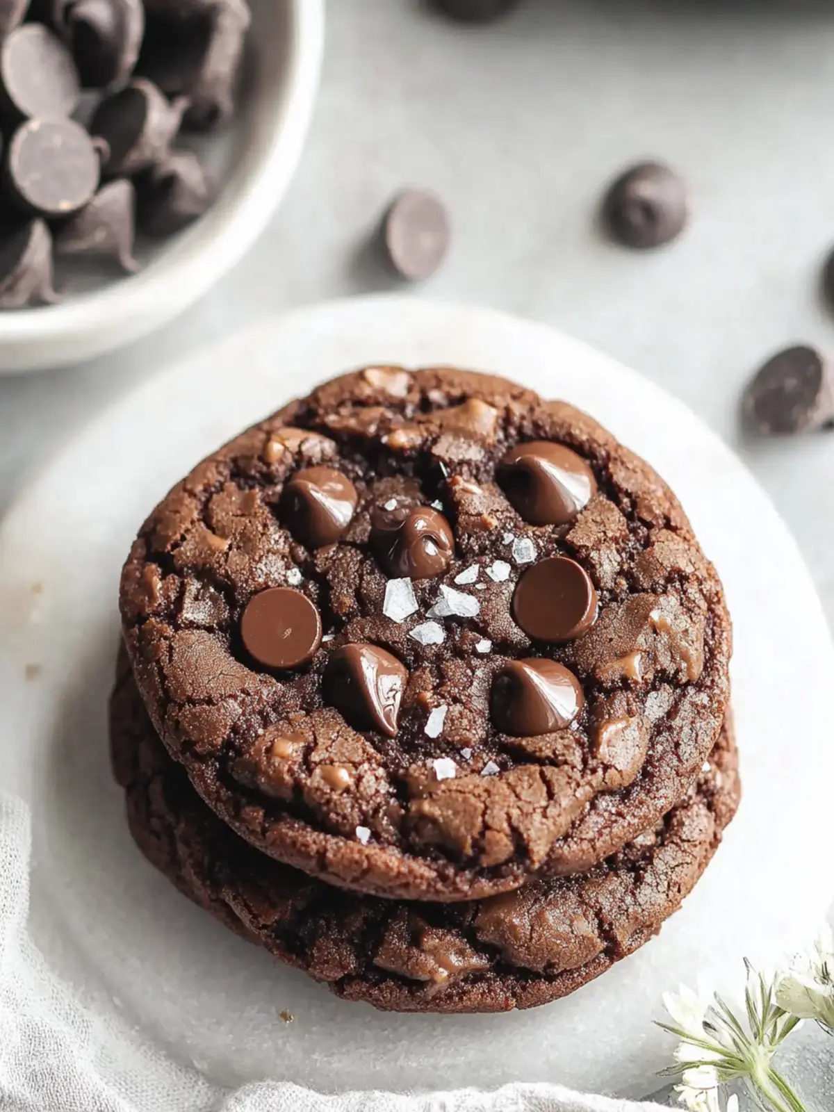 Bakery Style Double Chocolate Chip Cookies