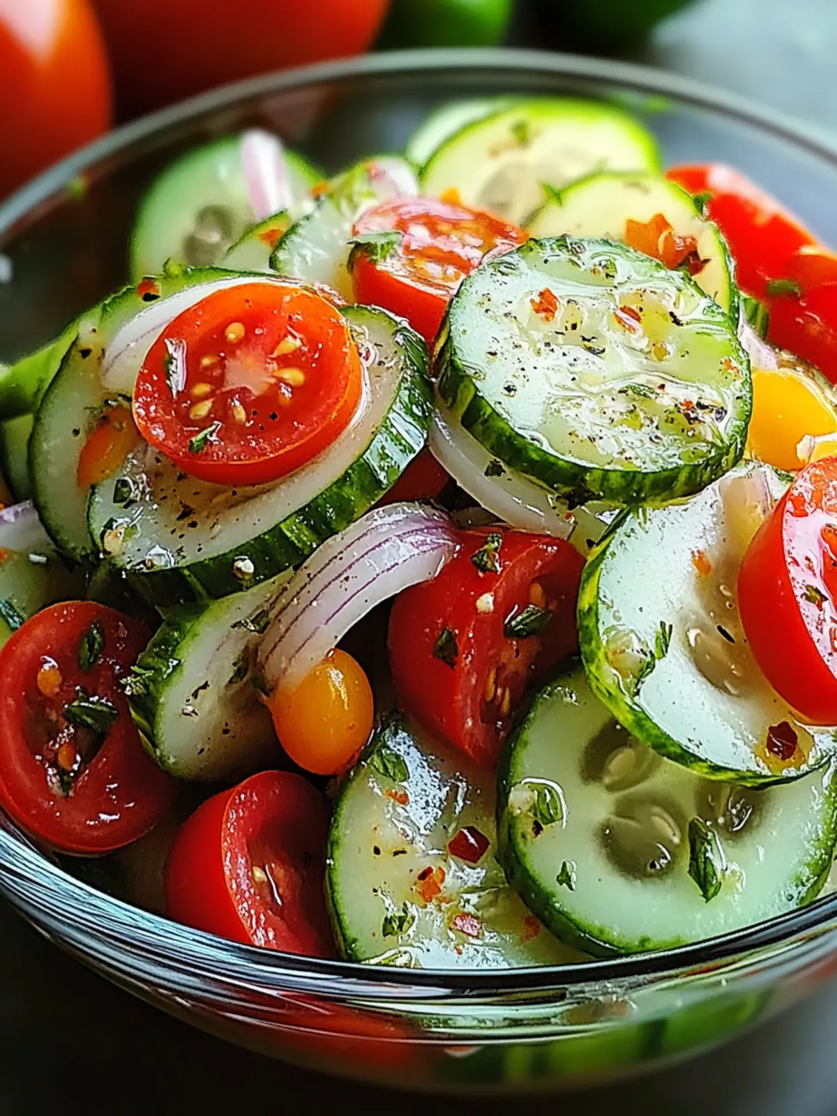 Marinated Cucumbers, Onions, and Tomatoes