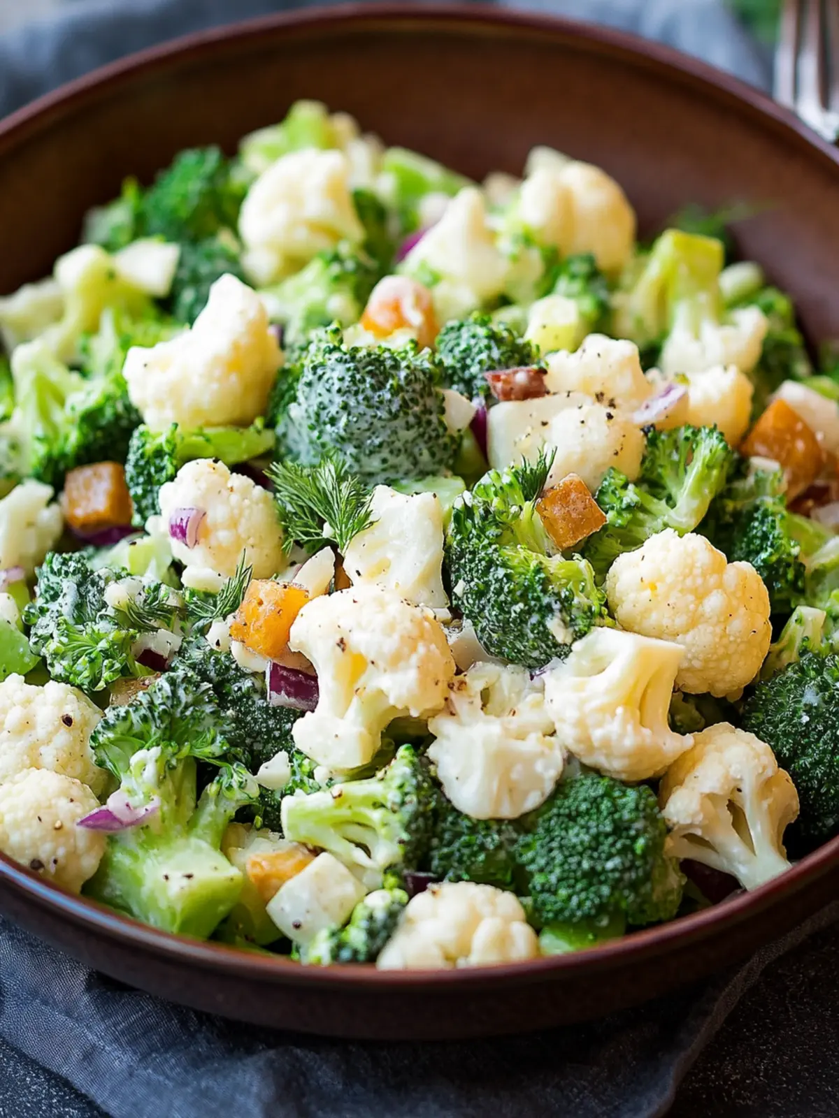 Broccoli and Cauliflower Salad