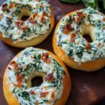 Spinach Cottage Cheese Flat Bagels