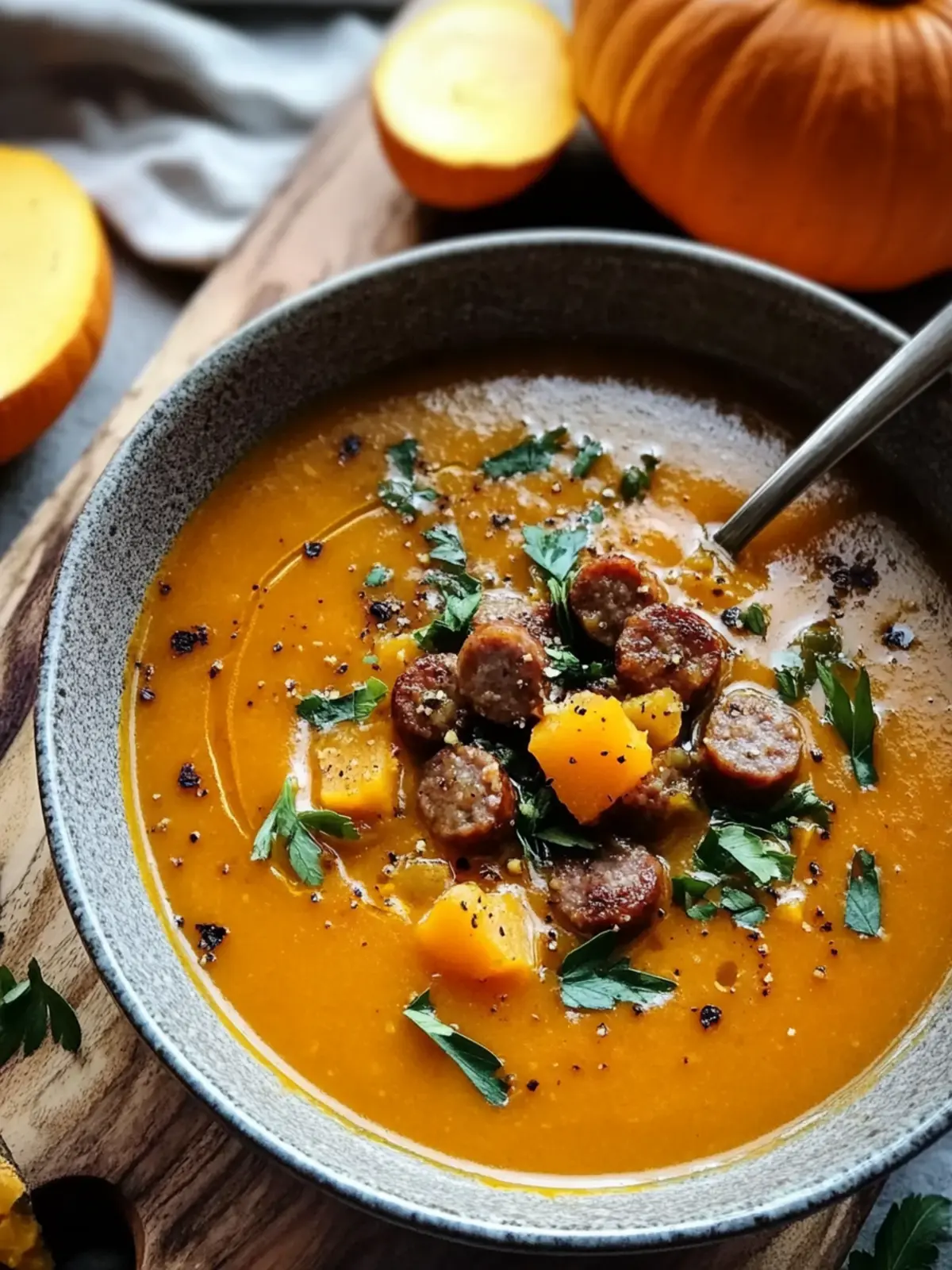 Spicy Beef Sausage Pumpkin Soup Bowl: Fall Comfort in Every Bite 4 Spicy Beef Sausage Pumpkin Soup Bowl