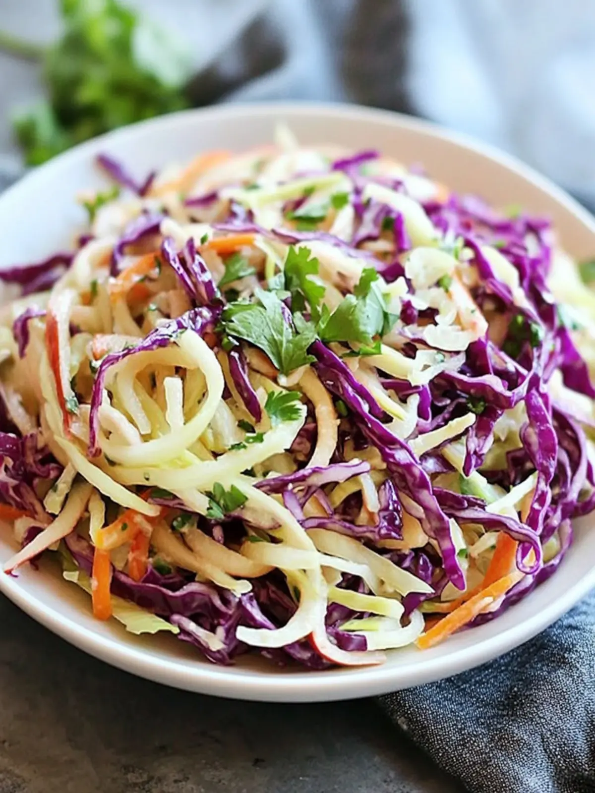 Spiralized Apple Cabbage Slaw: A Crunchy, Colorful Delight 2 Spiralized Apple Cabbage Slaw
