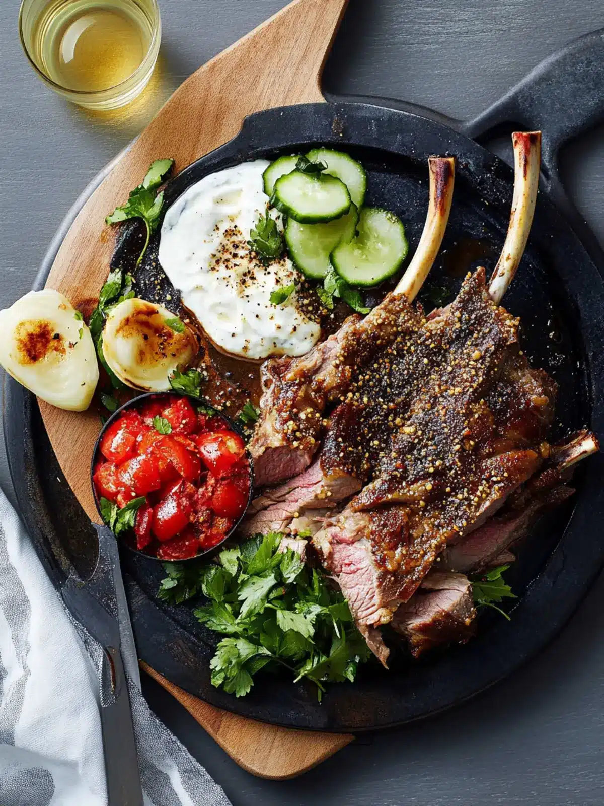 Savory Slow-Roasted Lamb Shoulder with Zaatar & Tahini Yoghurt 4 Slow-roasted lamb shoulder, zaatar and tahini yoghurt