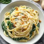 Lemon Ricotta Pasta with Spinach and Toasted Pine Nuts