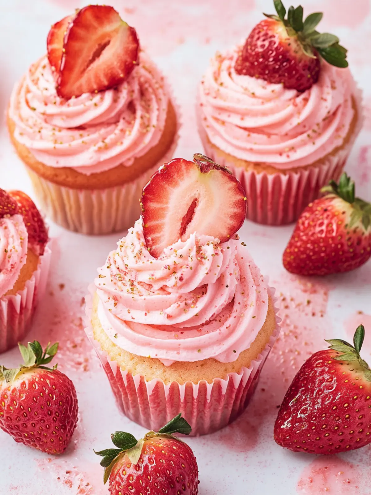 Irresistibly Fluffy Strawberry Cupcakes with Buttercream Bliss 3 Strawberry Cupcakes