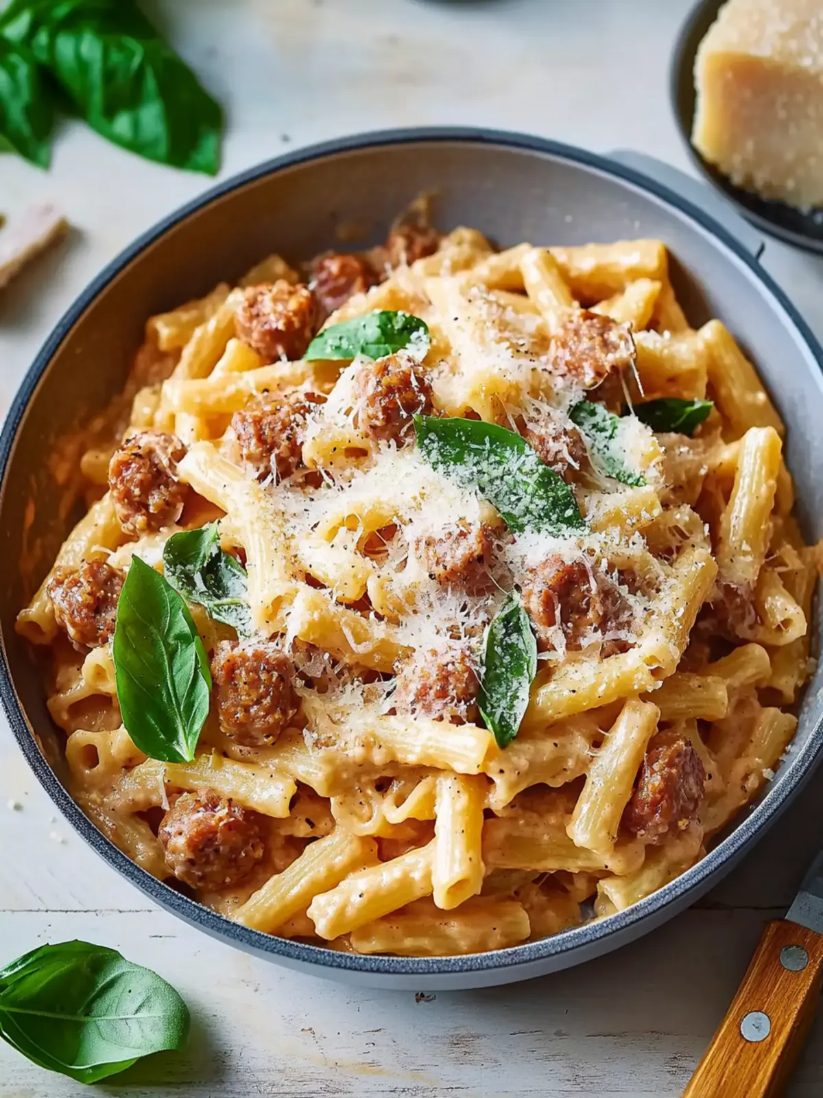 Creamy Rose Pasta with Pork Sausage for a Cozy Night In 4 Creamy Rose Pasta with Pork Sausage