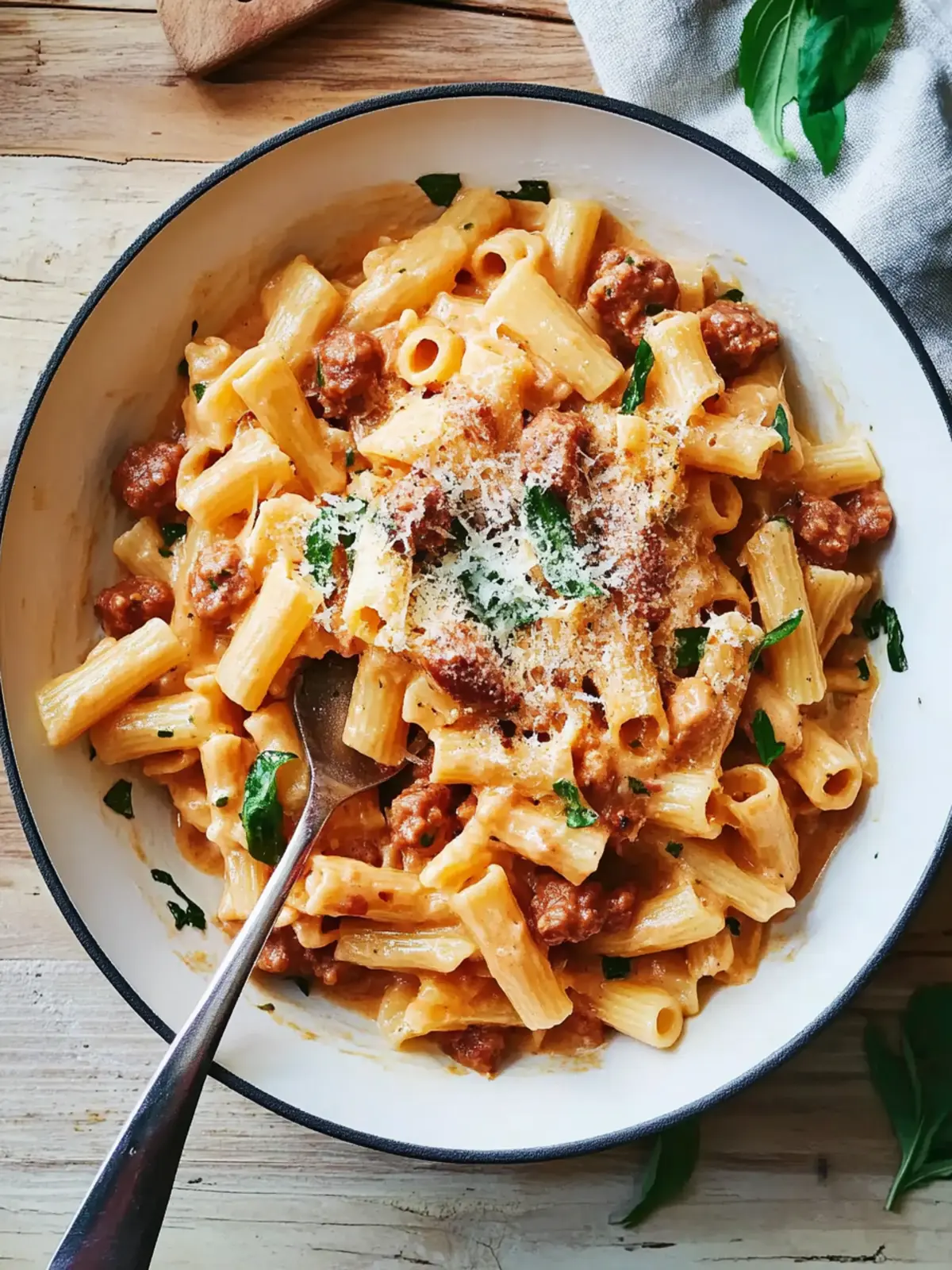 Creamy Rose Pasta with Pork Sausage for a Cozy Night In 3 Creamy Rose Pasta with Pork Sausage