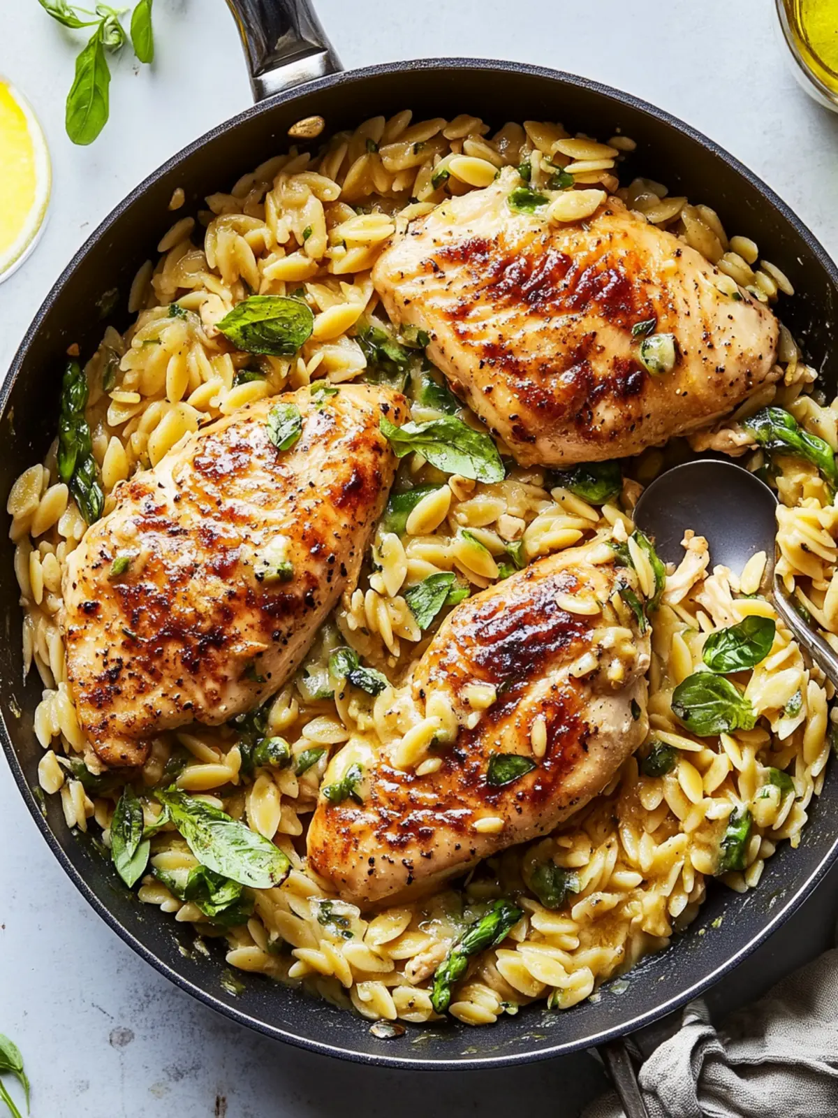 One-Skillet Chicken With Buttery Orzo for Effortless Weeknight Joy 3 One-Skillet Chicken With Buttery Orzo