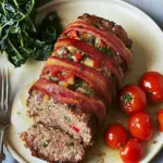 Savor the Flavor: Mediterranean Meatloaf Wrapped in Bacon 2 Mediterranean meatloaf wrapped in bacon