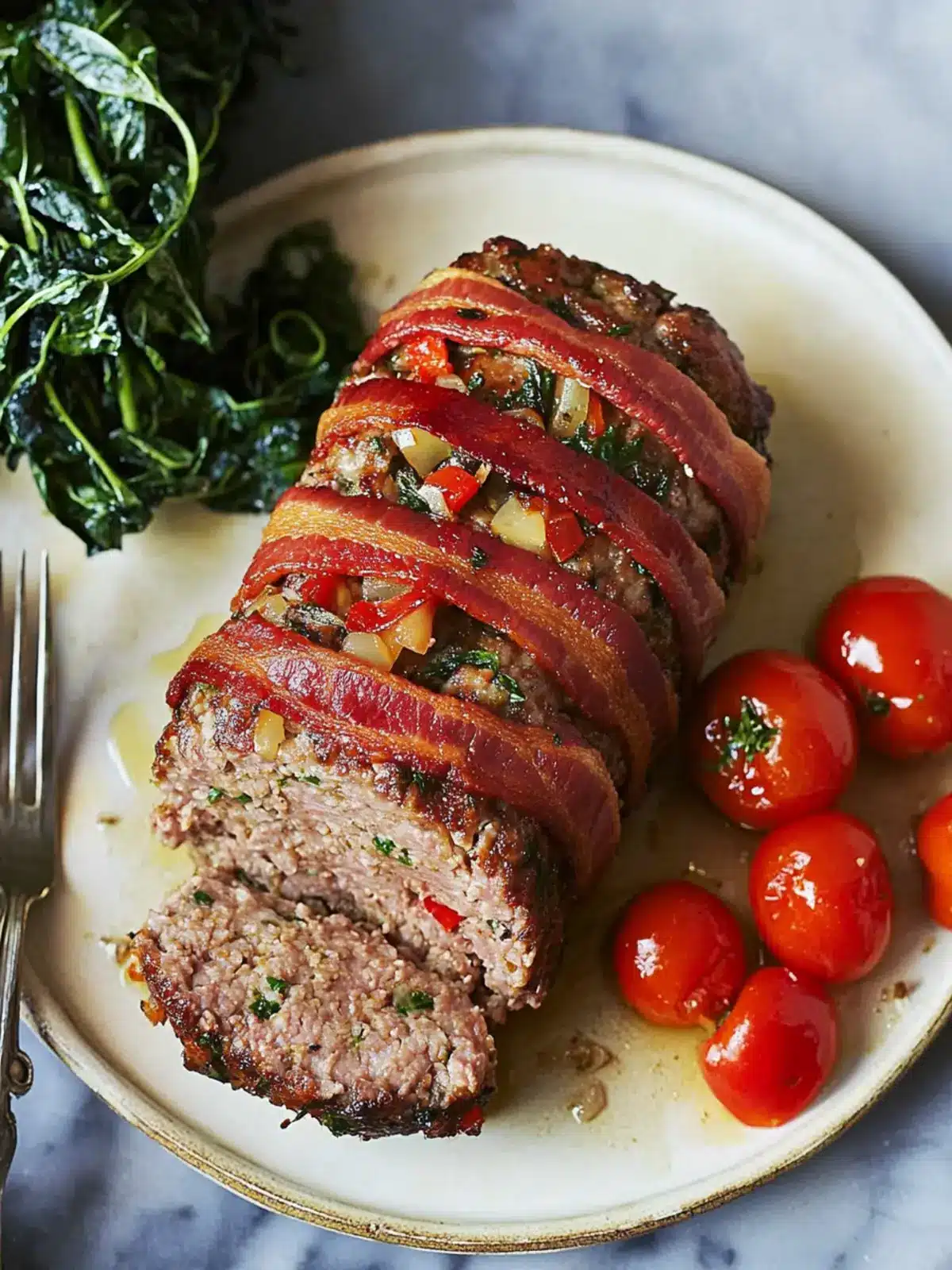 Savor the Flavor: Mediterranean Meatloaf Wrapped in Bacon 5 Mediterranean meatloaf wrapped in bacon