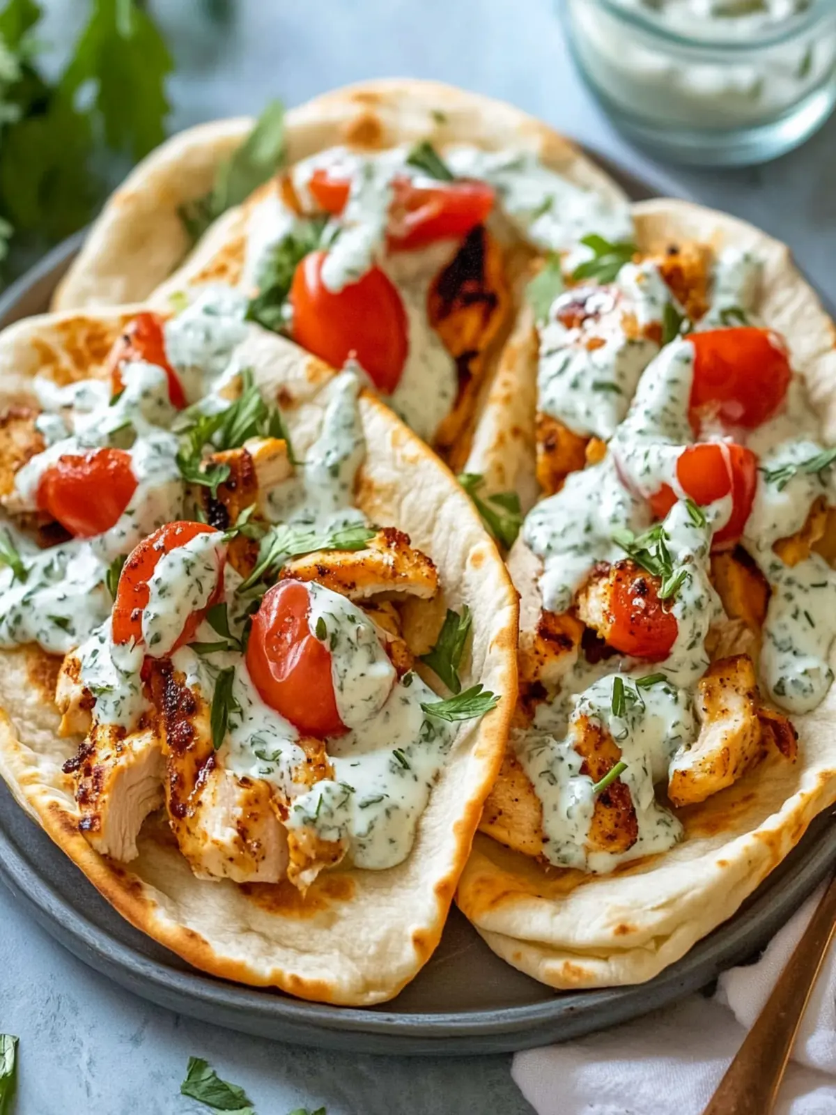 Delicious Sheet Pan Chicken Pitas with Herby Ranch Magic 4 Sheet Pan Chicken Pitas with Herby Ranch
