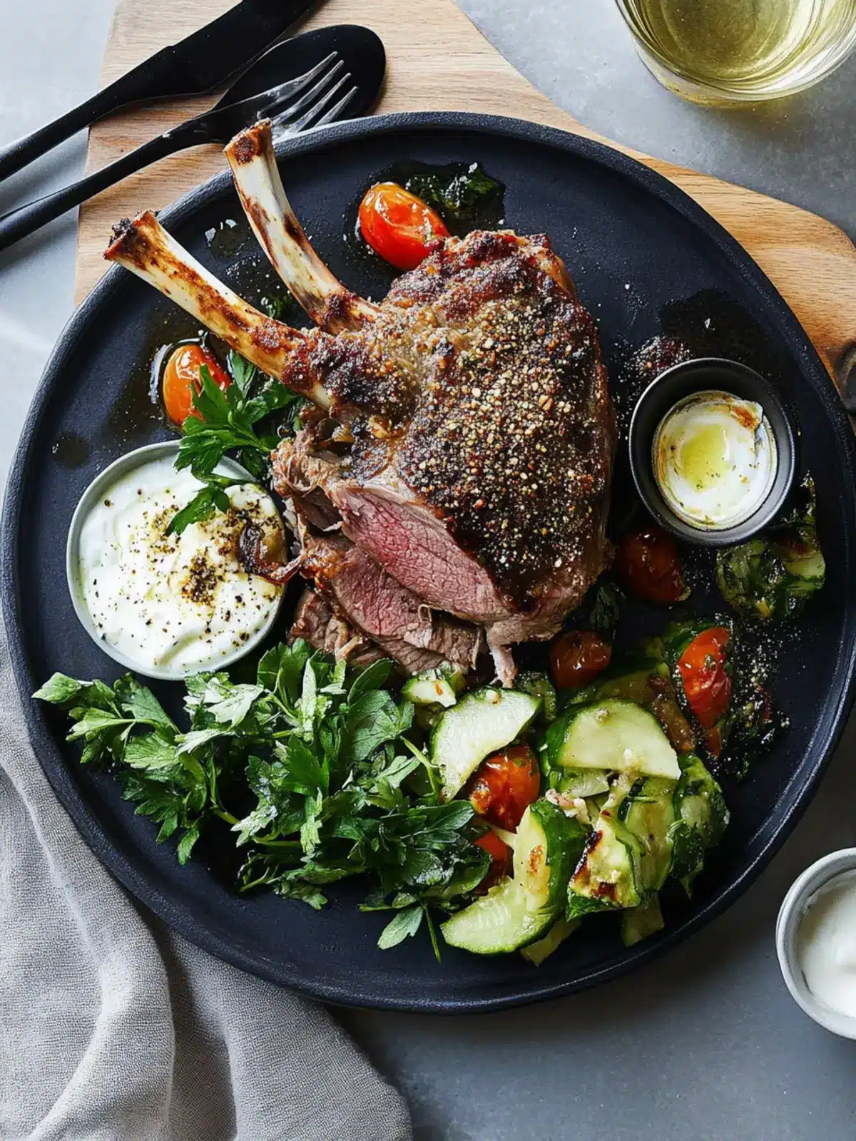 Savory Slow-Roasted Lamb Shoulder with Zaatar & Tahini Yoghurt 2 Slow-roasted lamb shoulder, zaatar and tahini yoghurt