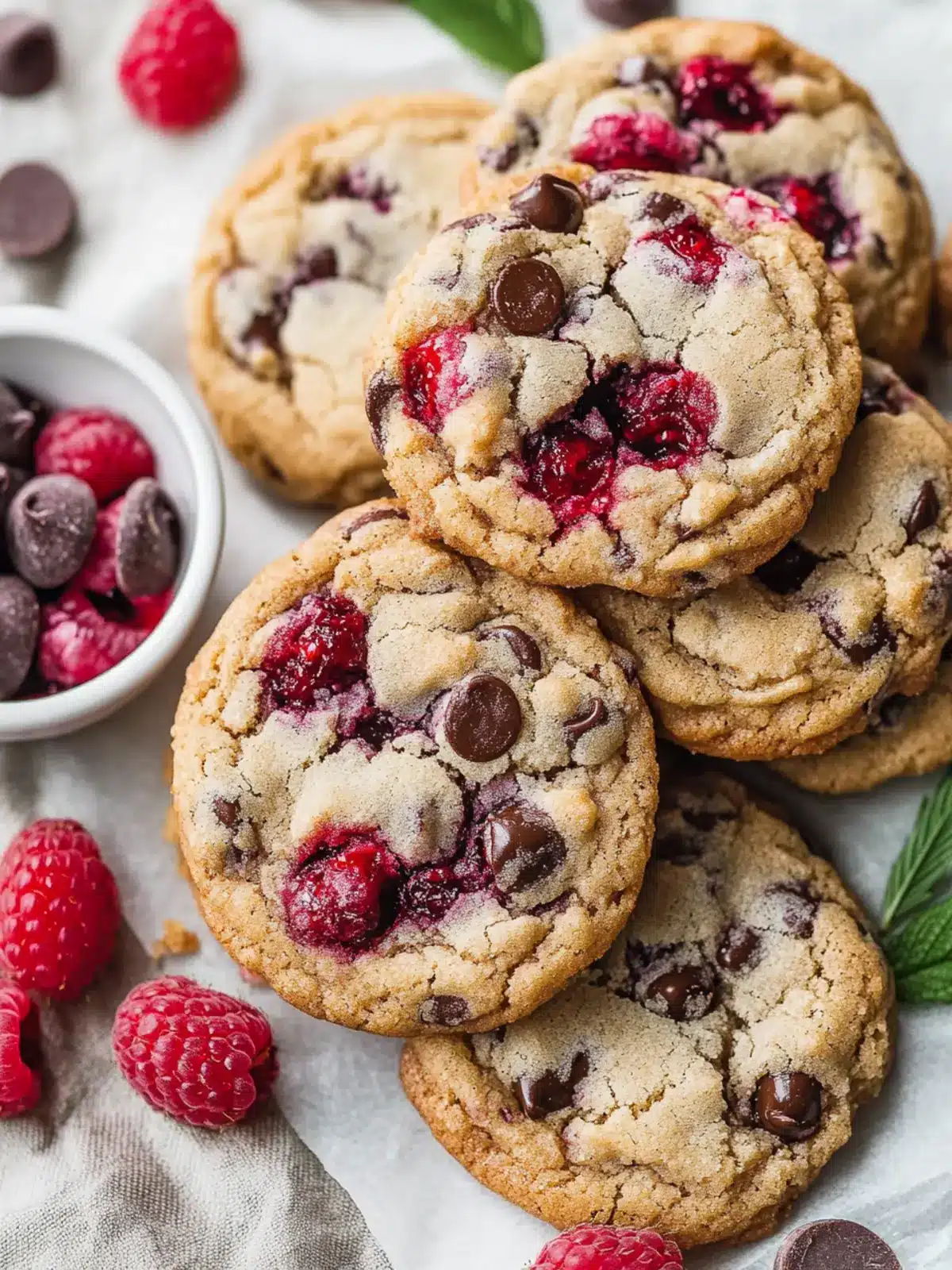 Delight in No-Chill Raspberry Chocolate Chip Cookies Today! 5 Raspberry Chocolate Chip Cookies