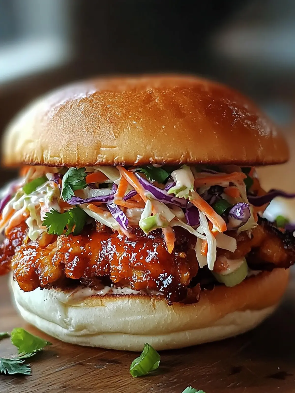 Spicy Korean BBQ Chicken Sandwich with Crispy Slaw Delight 4 Spicy Korean BBQ Chicken Sandwich with Crispy Slaw