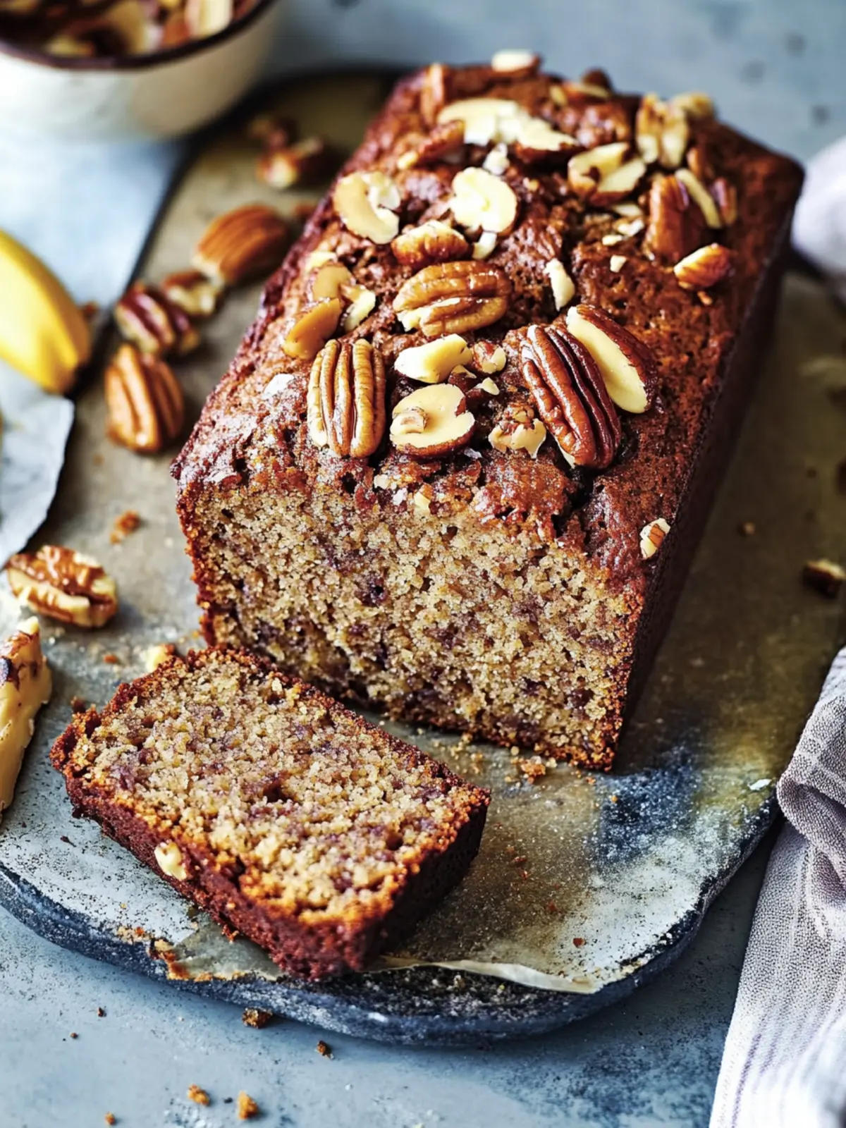 Irresistible Banana Bread with Pecans and Peanut Brittle Magic 3 Banana bread with pecans and peanut brittle