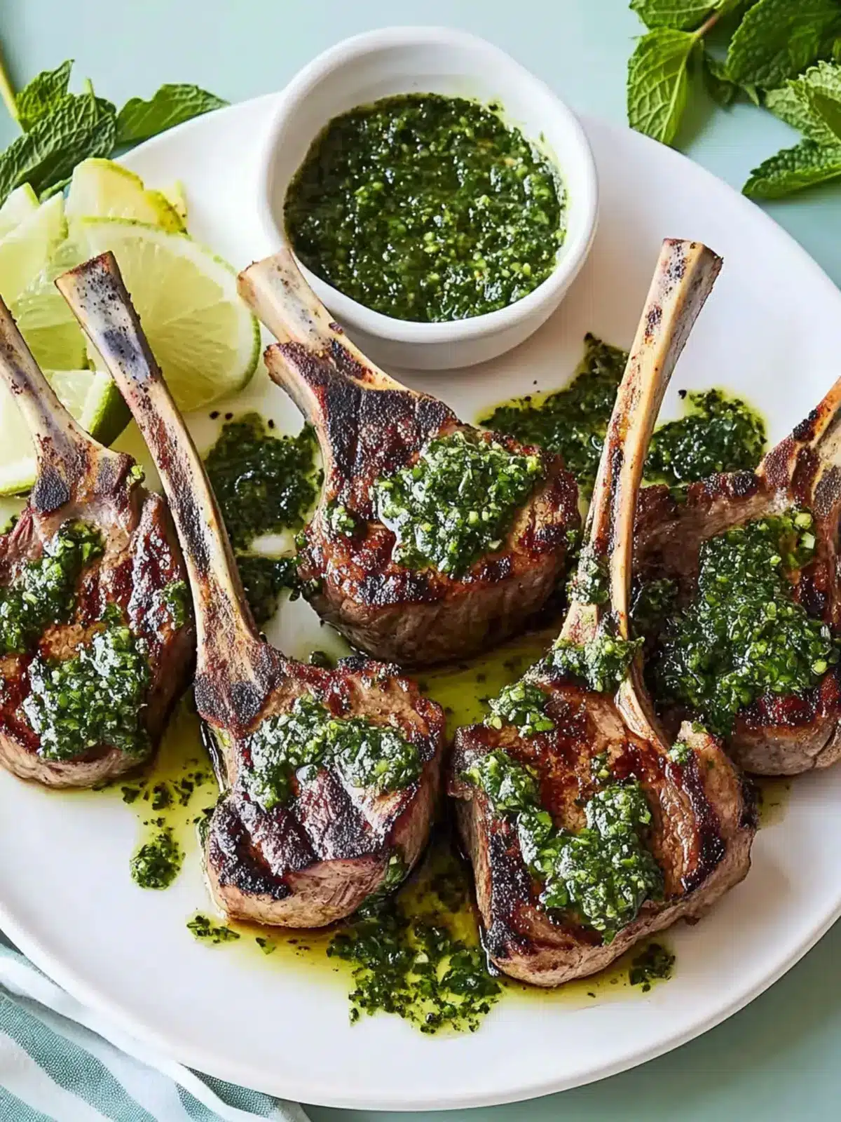 Lamb Chops Mint Chimichurri for an Unforgettable Mother's Day Dinner 5 Lamb Chops Mint Chimichurri- Mother's day dinner