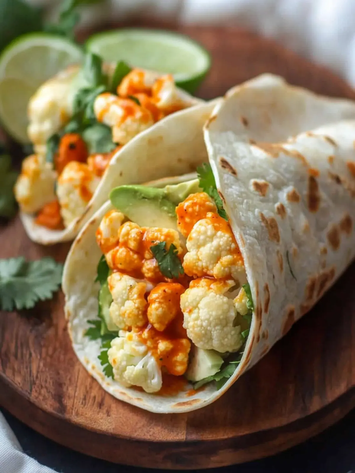 Flavor-Packed Buffalo Cauliflower Wraps with Creamy Avocado Crema 4 Buffalo Cauliflower Wrap