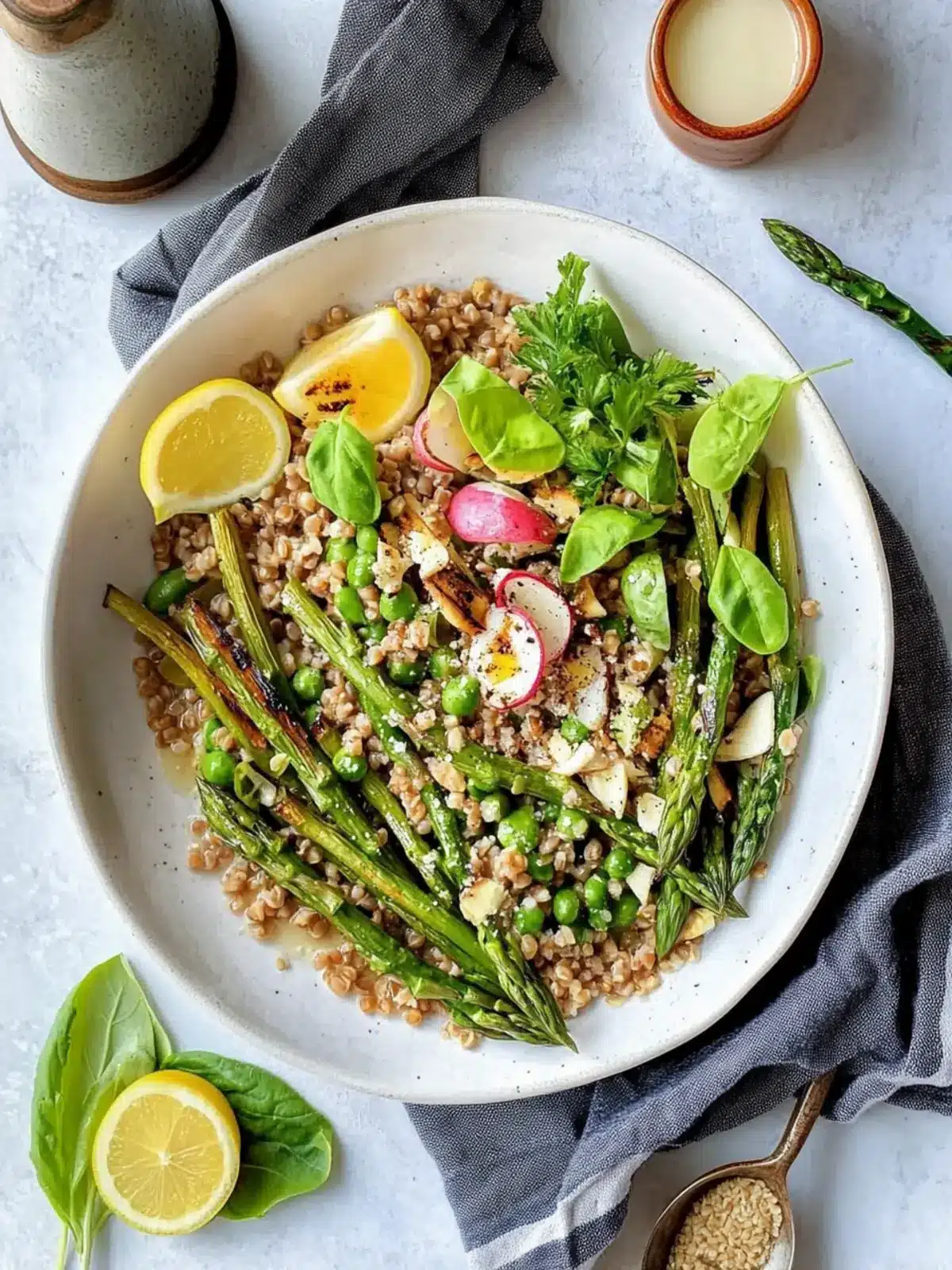 Farro Salad with Grilled Asparagus